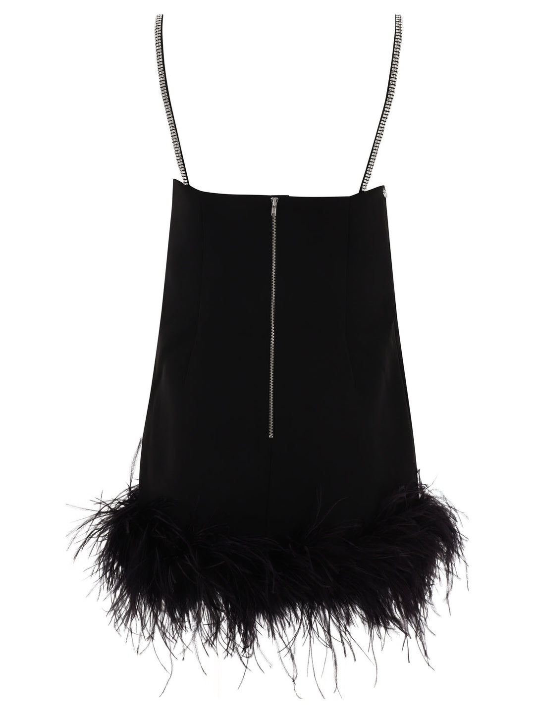 Crepe Feather Swing Dress Dresses Black