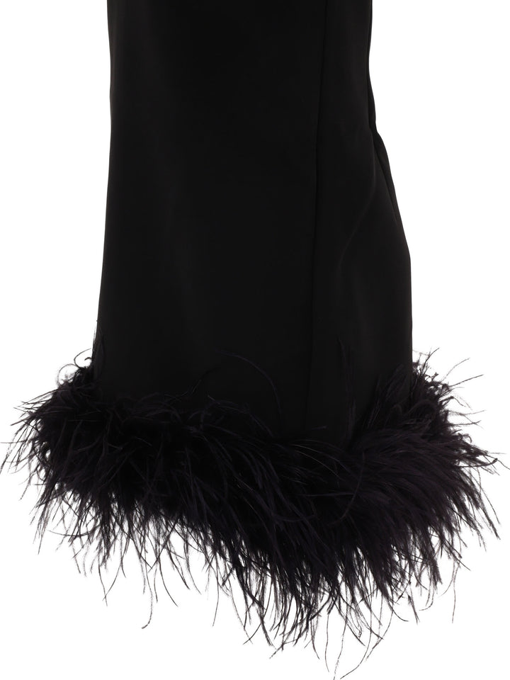 Crepe Feather Swing Dress Dresses Black