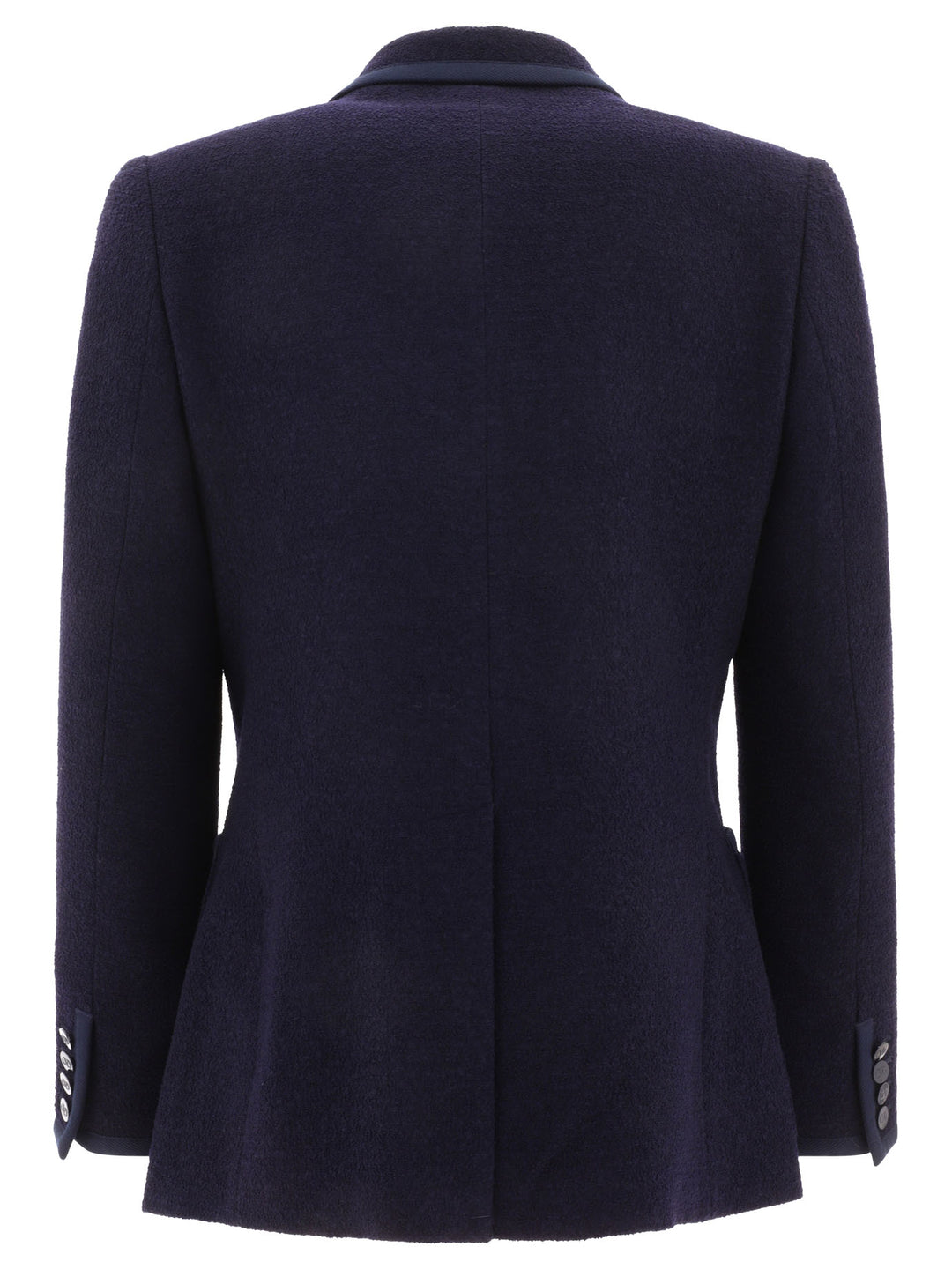 Bouclé Wool Blazer With Vlogo Signature Embroidery Jackets Blue