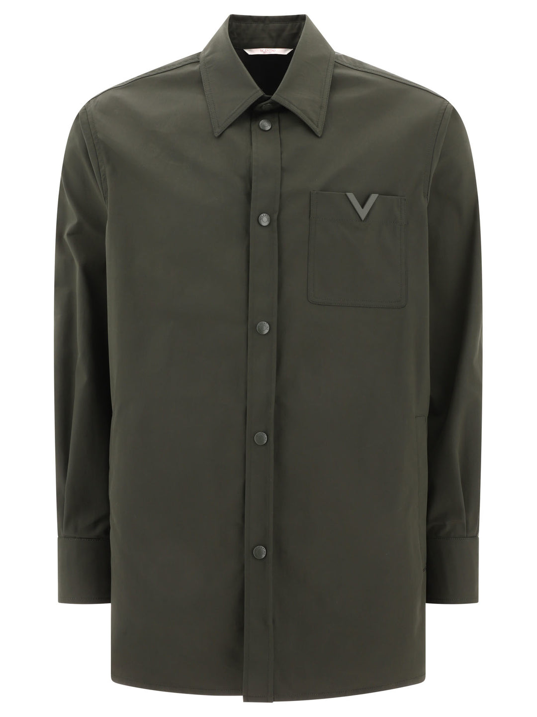 Nylon Overshirt With Rubberised V Detail Jackets Green