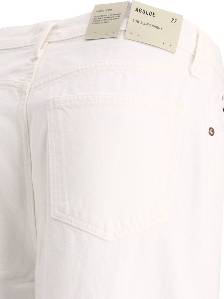 Low Slung Baggy Jeans White