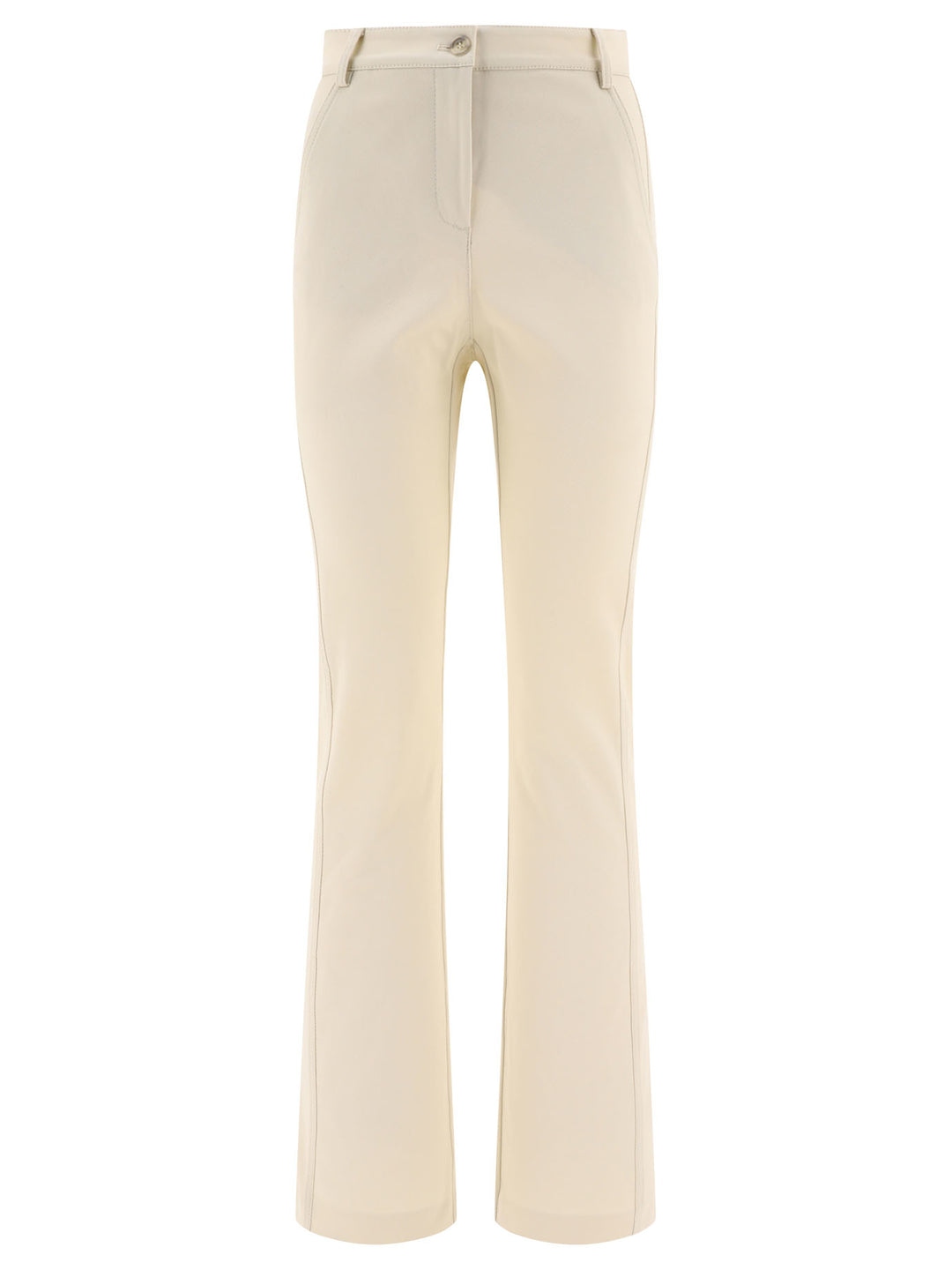 Flared Tricotine Trousers White