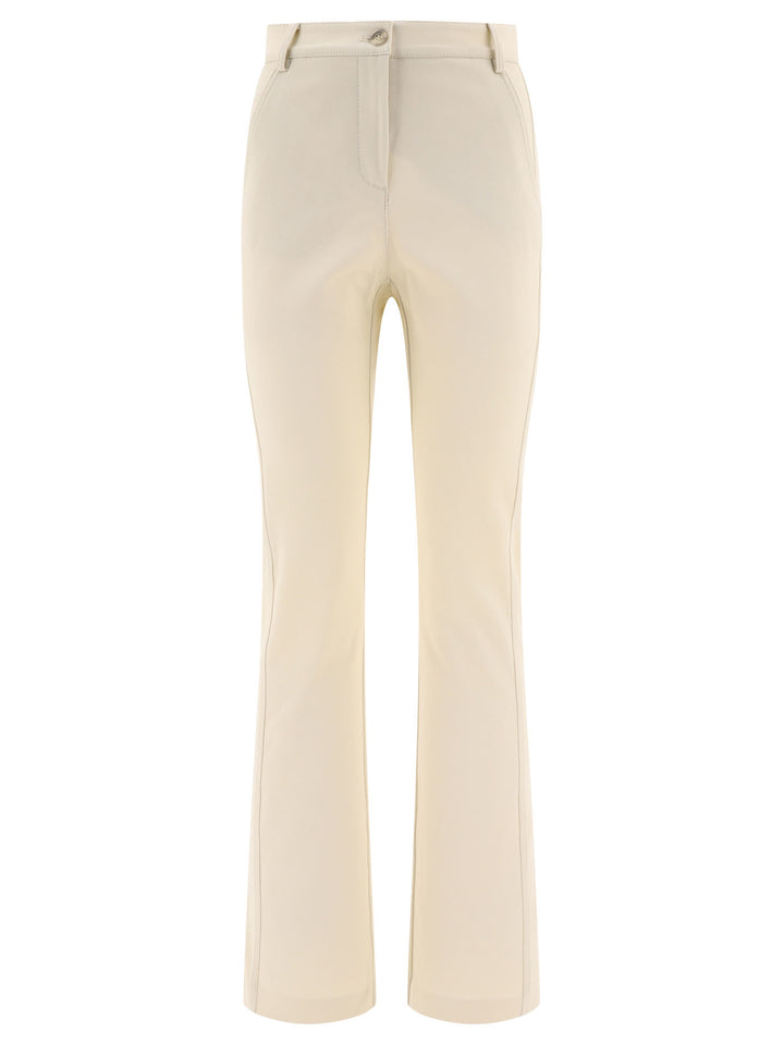 Flared Tricotine Trousers White