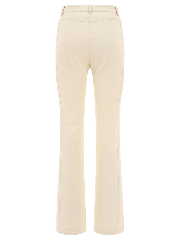 Flared Tricotine Trousers White