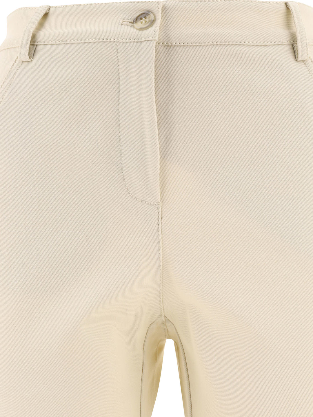 Flared Tricotine Trousers White