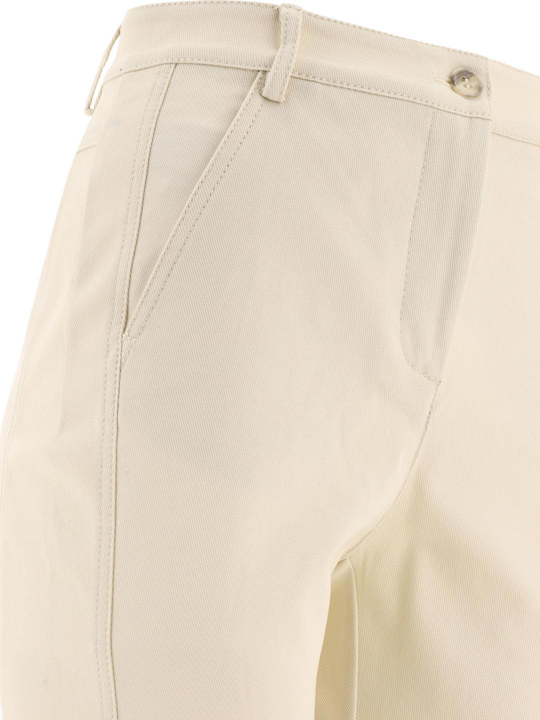 Flared Tricotine Trousers White