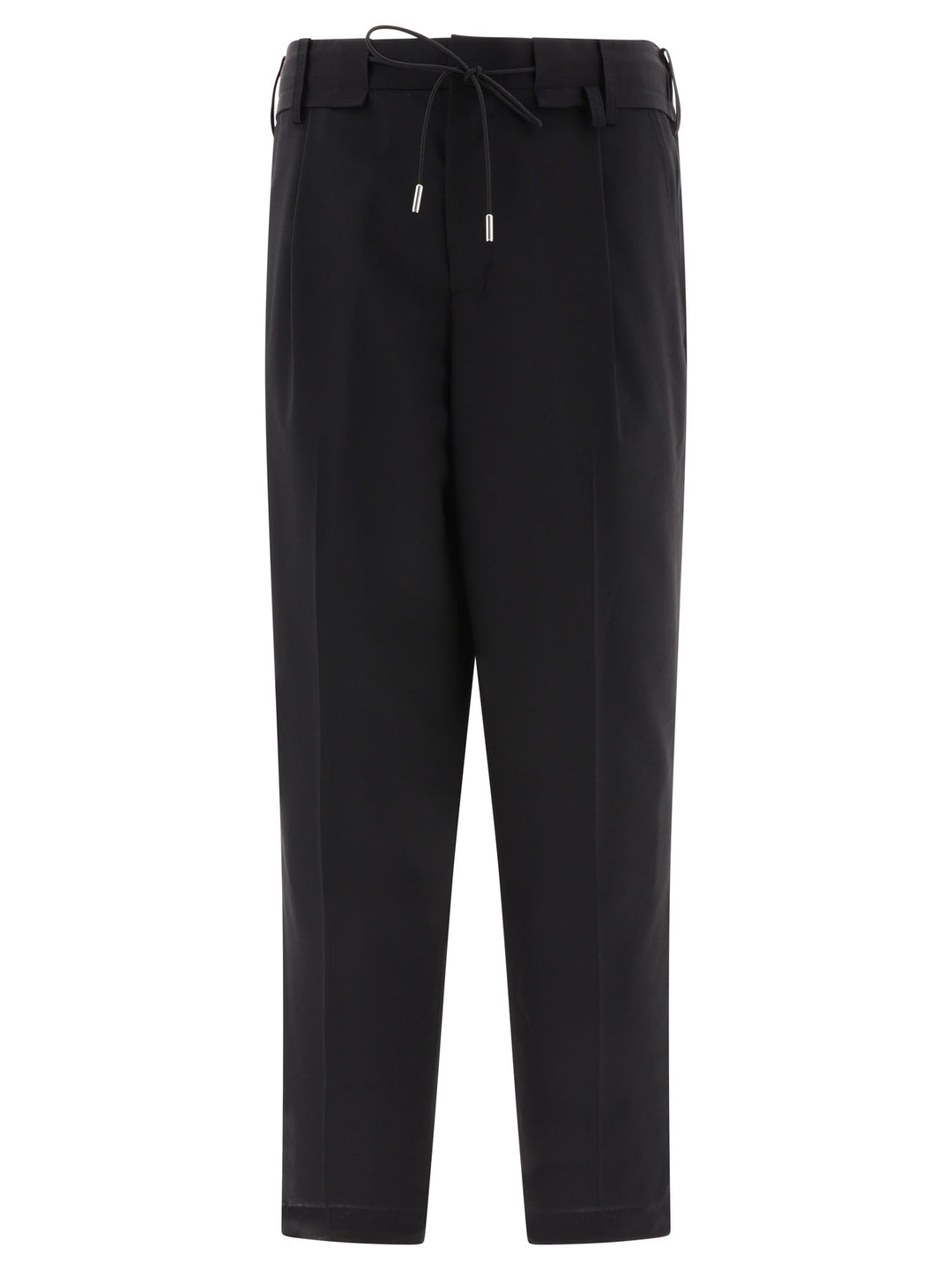 Tapered Drawstring Trousers Black