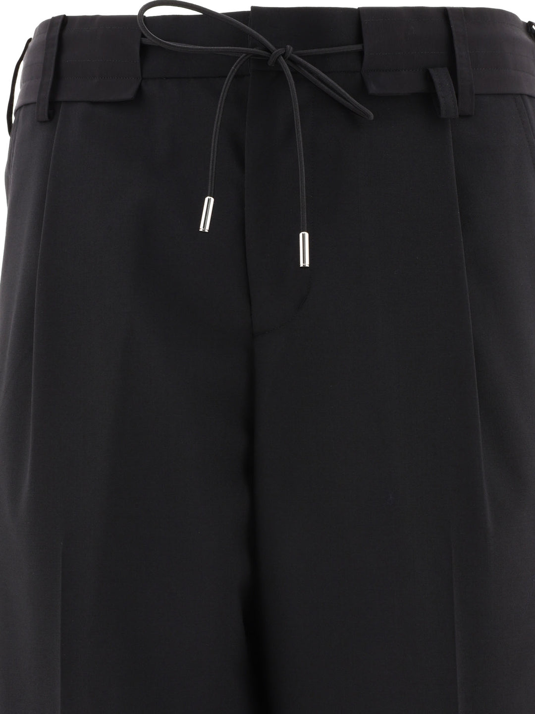 Tapered Drawstring Trousers Black