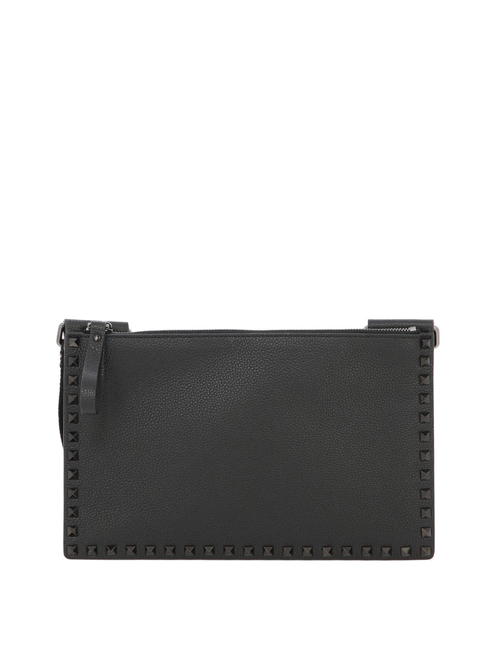 Rockstud Flat Crossbody Bags Black