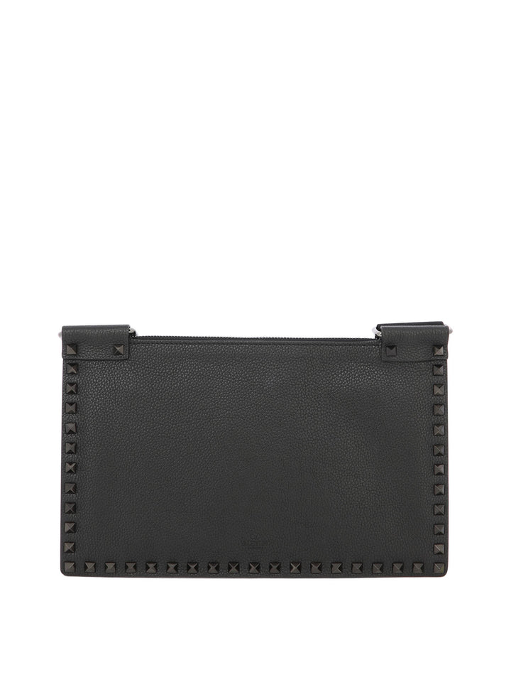 Rockstud Flat Crossbody Bags Black