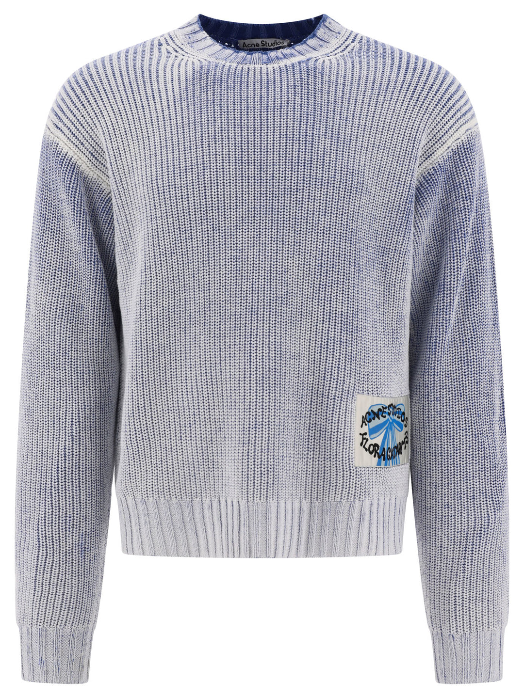 Sweater With Logo Patch Knitwear Light Blue