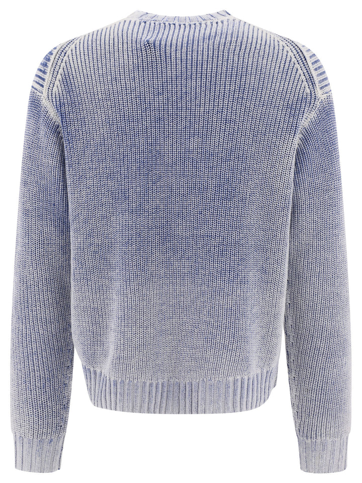 Sweater With Logo Patch Knitwear Light Blue