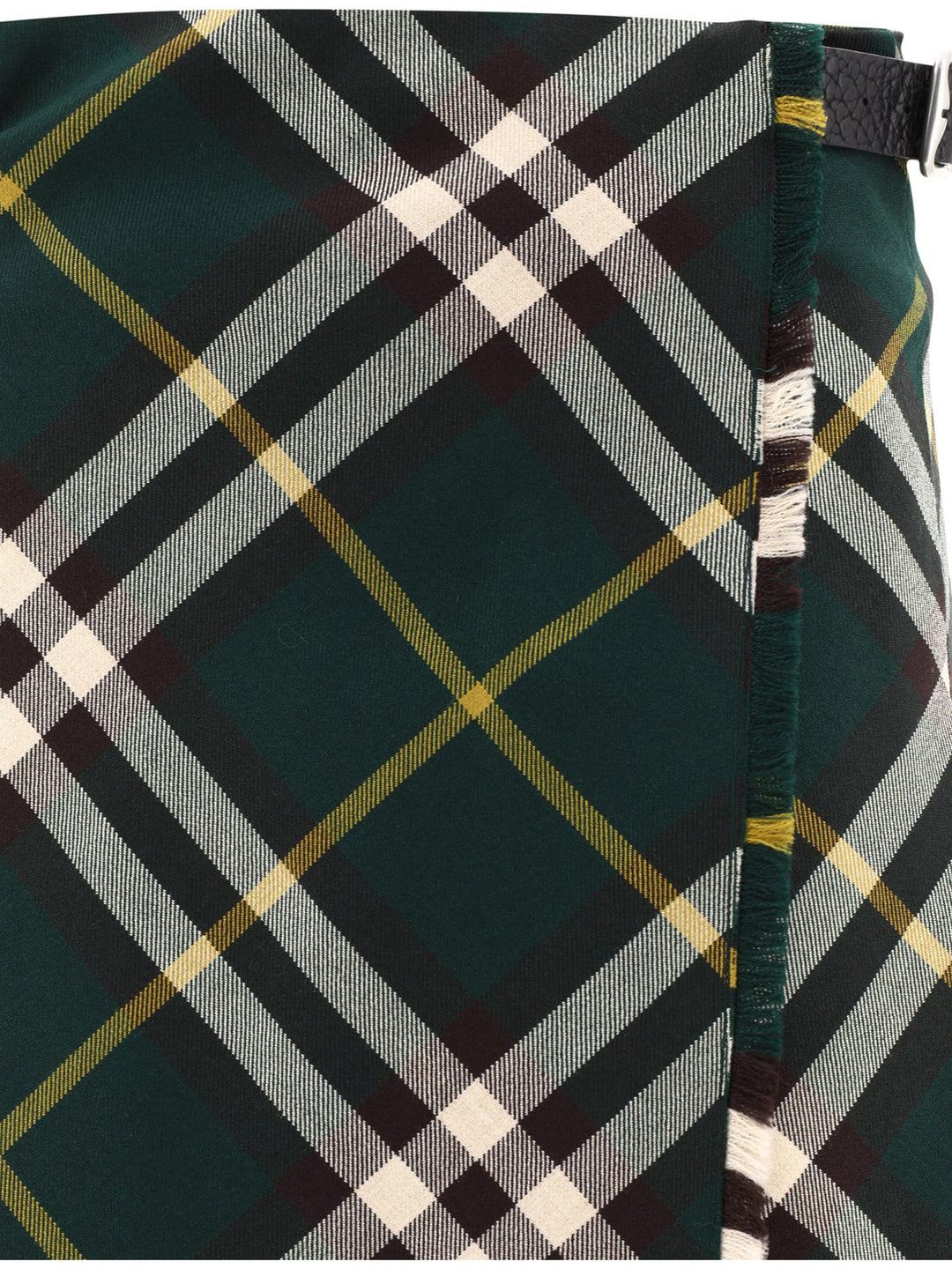 Check Wool Kilt Skirts Green