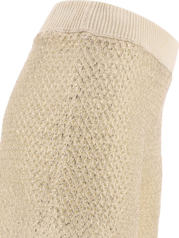 Openwork Lamè S Short Beige