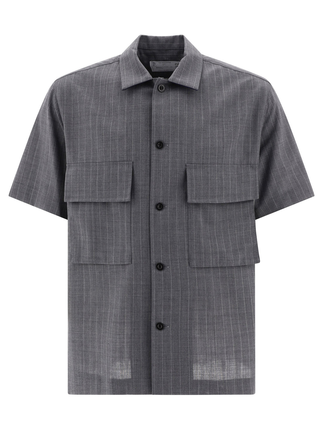 Pinstripe Shirt With Pockets Shirts Grey