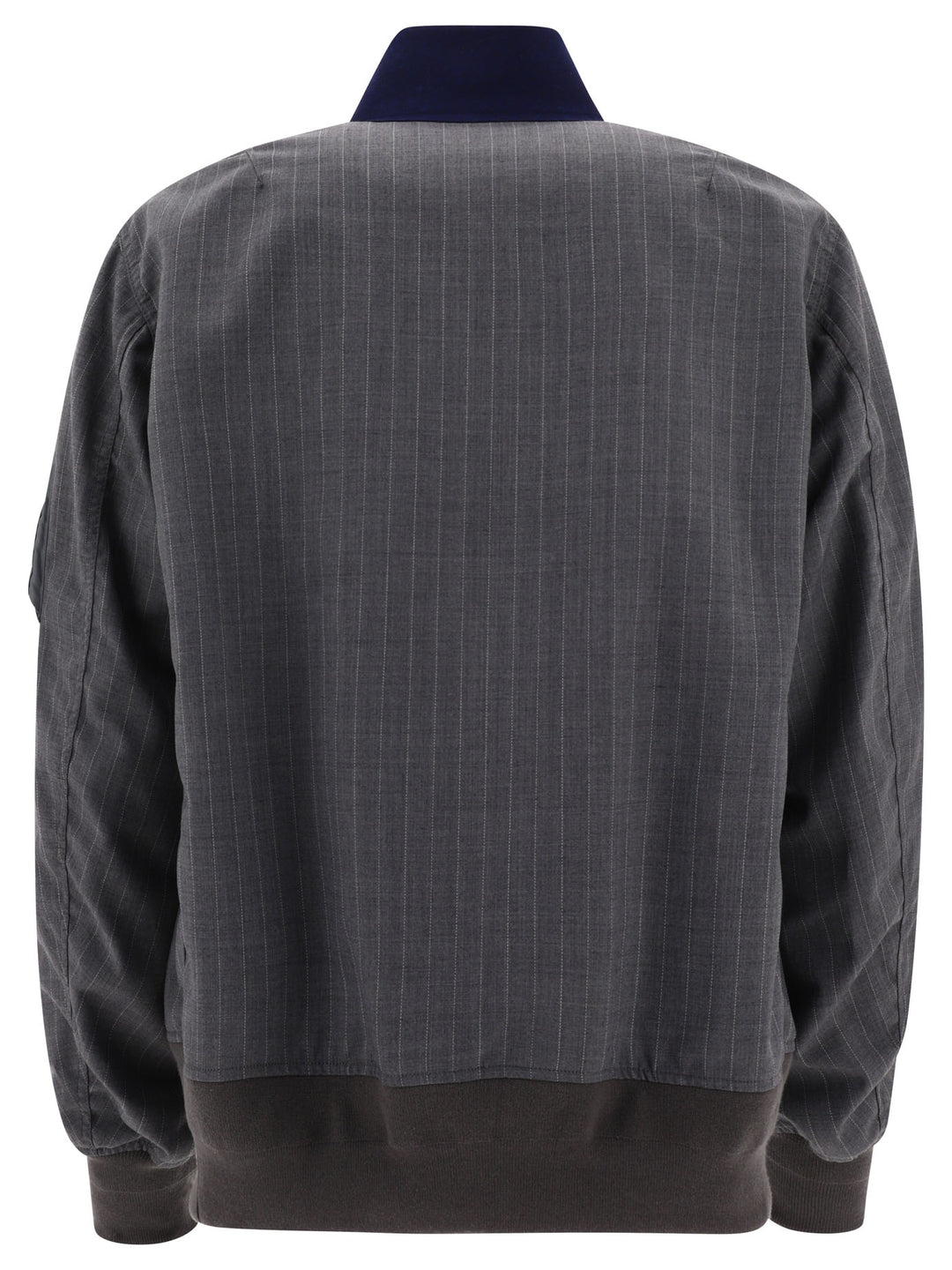 Pinstriped Bomber Jacket Jackets Grey