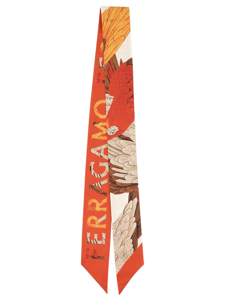 Parrot Printed Bandeau Scarves Orange