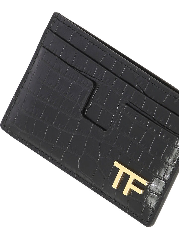 Card Holder With Logo Wallets & Card Holders Black