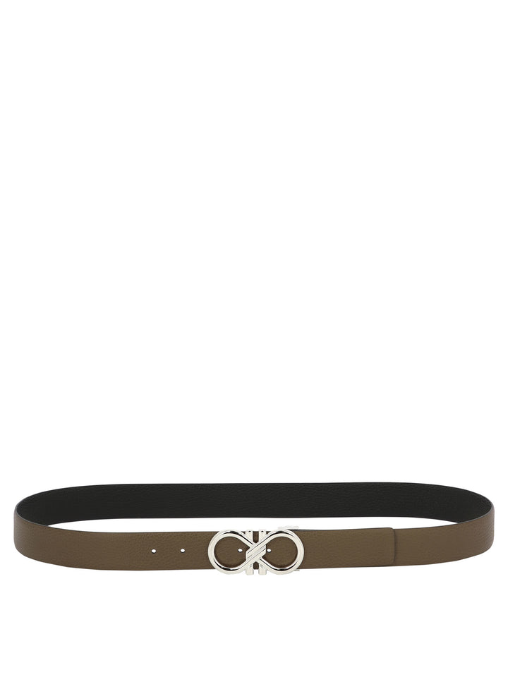 Reversible And Adjustable Gancini Belt Belts Brown