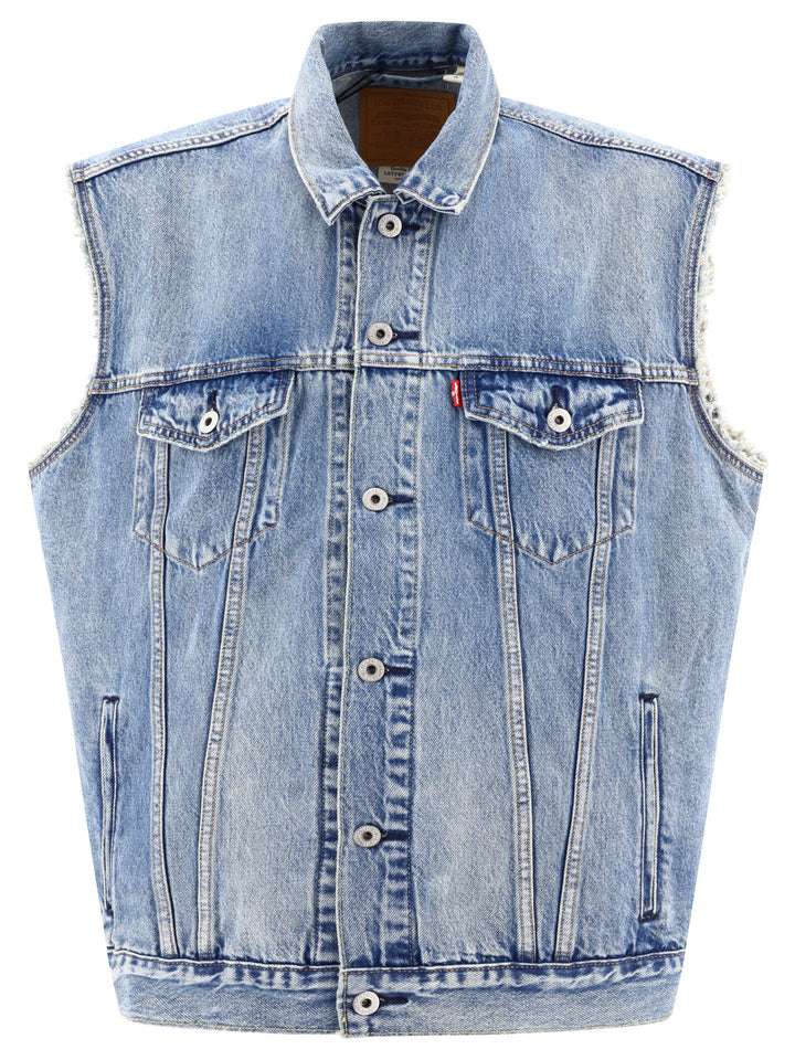 Trucker Vest Jacket Jackets Light Blue