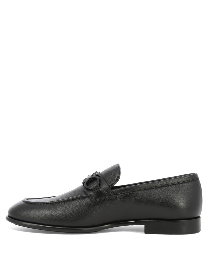 Loafers With Gancini Ornament Loafers & Slippers Black