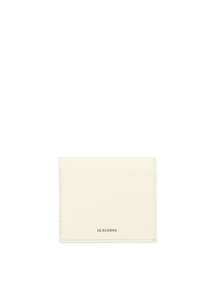 Folded Wallet With Embossed Jil Sander Logo V Wallets & Card Holders White