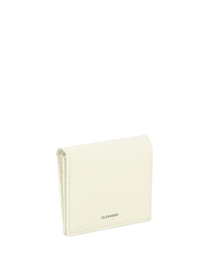 Folded Wallet With Embossed Jil Sander Logo V Wallets & Card Holders White