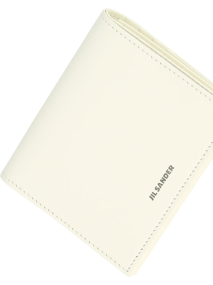 Folded Wallet With Embossed Jil Sander Logo V Wallets & Card Holders White