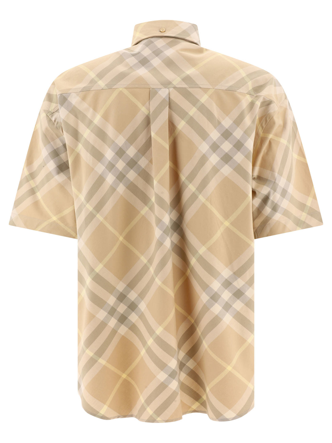 Check Cotton Shirt Shirts Beige