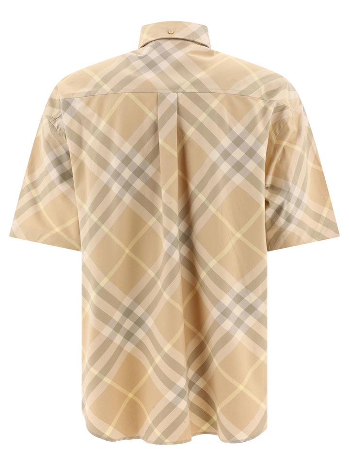 Check Cotton Shirt Shirts Beige