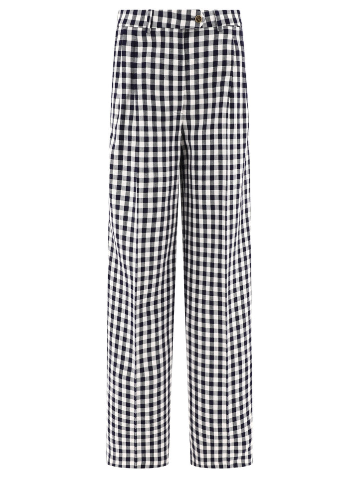 Gingham Trousers Black