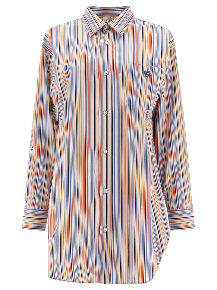 Striped Shirt With Logo Shirts Orange