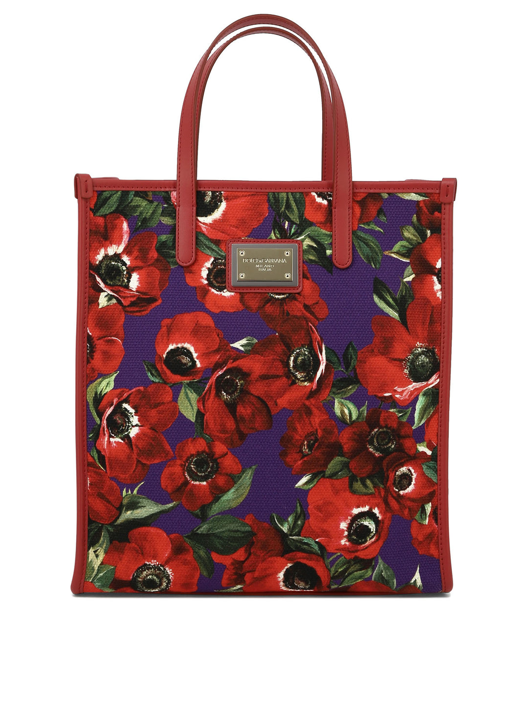 Tote With Flower Power Print Shoulder Bags Red