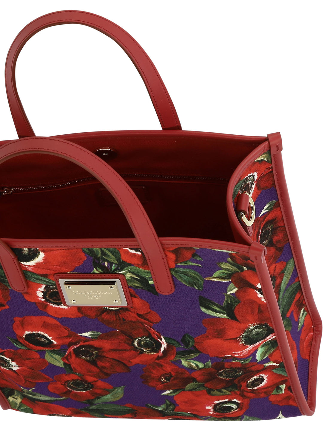 Tote With Flower Power Print Shoulder Bags Red