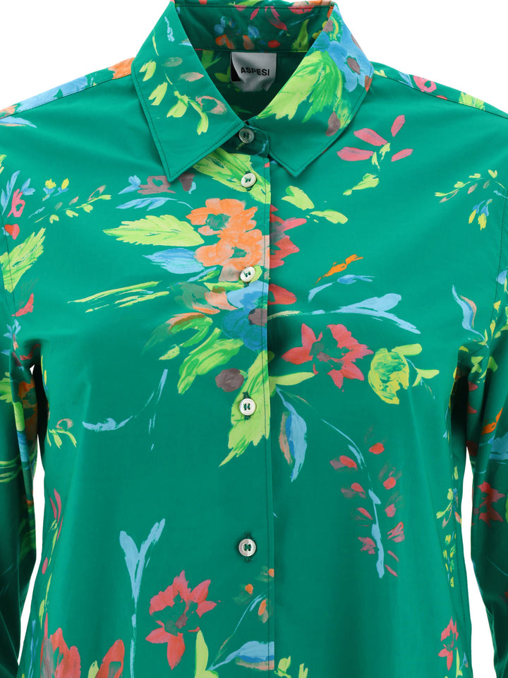 Shirt With Floral Print Shirts Green