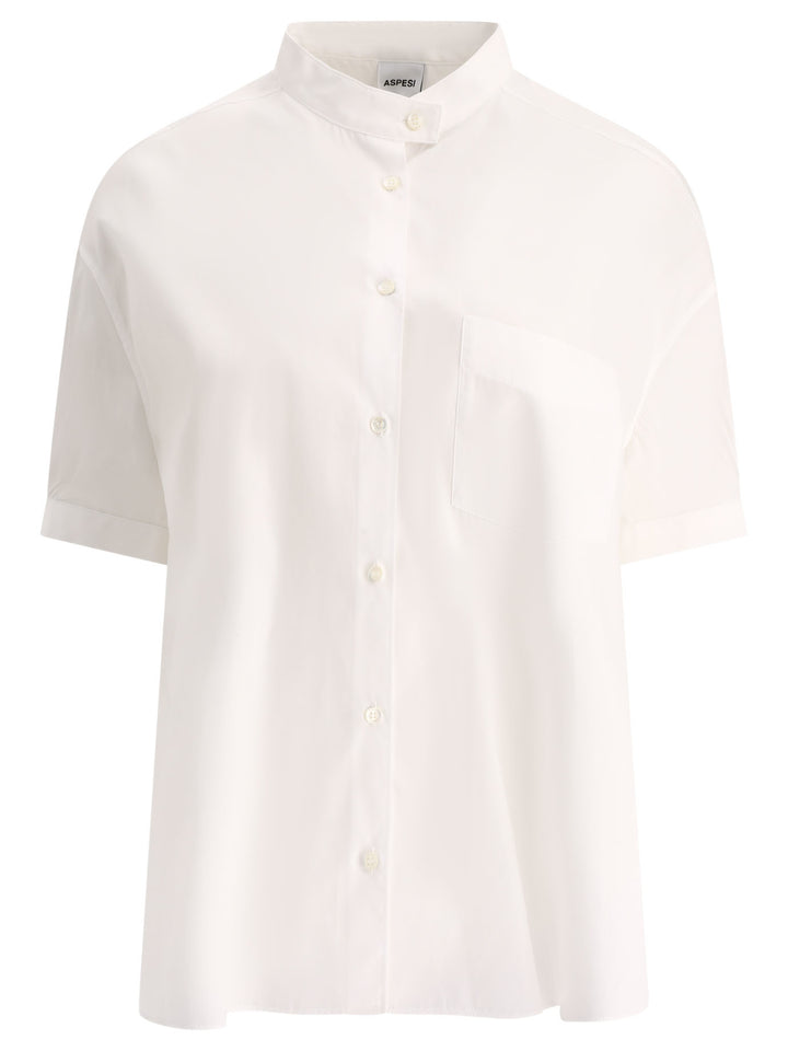 Shirt With Mandarin Collar Shirts White