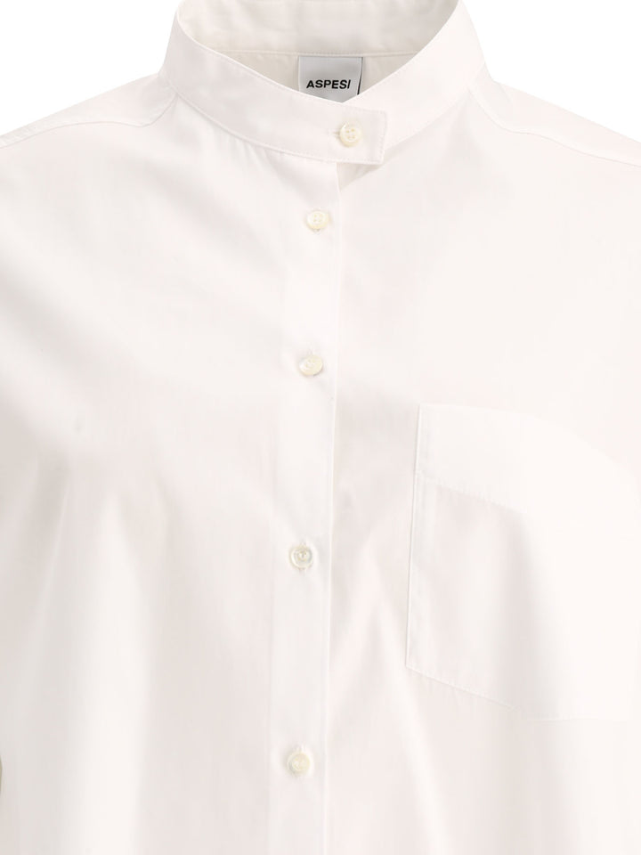 Shirt With Mandarin Collar Shirts White