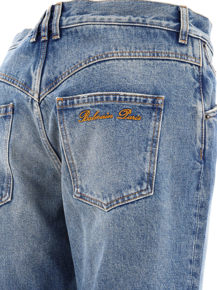 With Logo Embroidery Jeans Blue