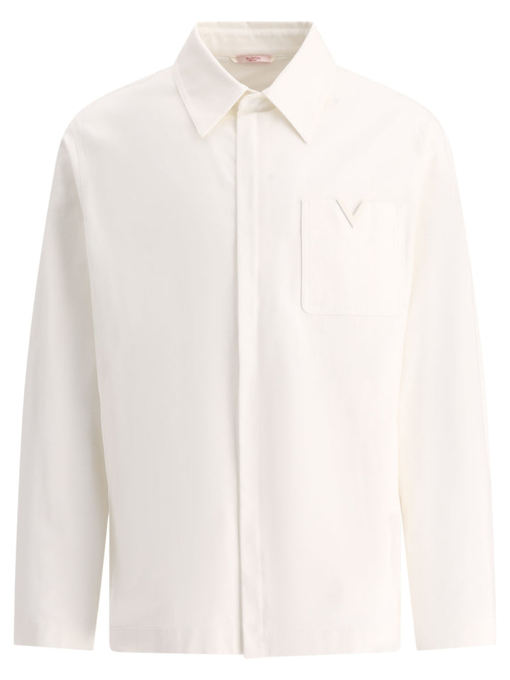 Giacca Valentino Con V Detail Gommata Jackets White