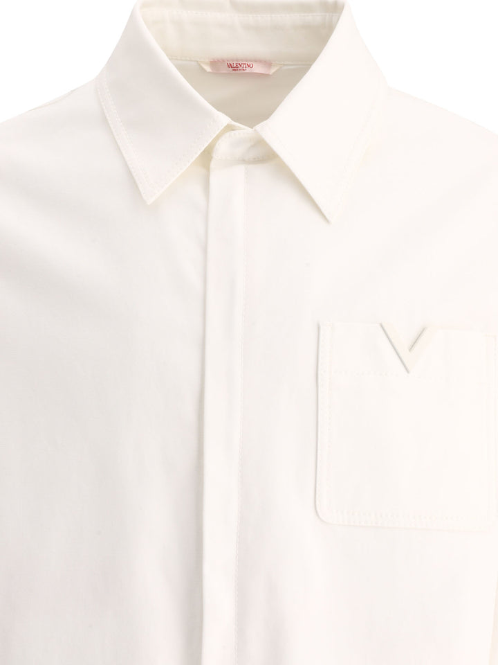 Giacca Valentino Con V Detail Gommata Jackets White