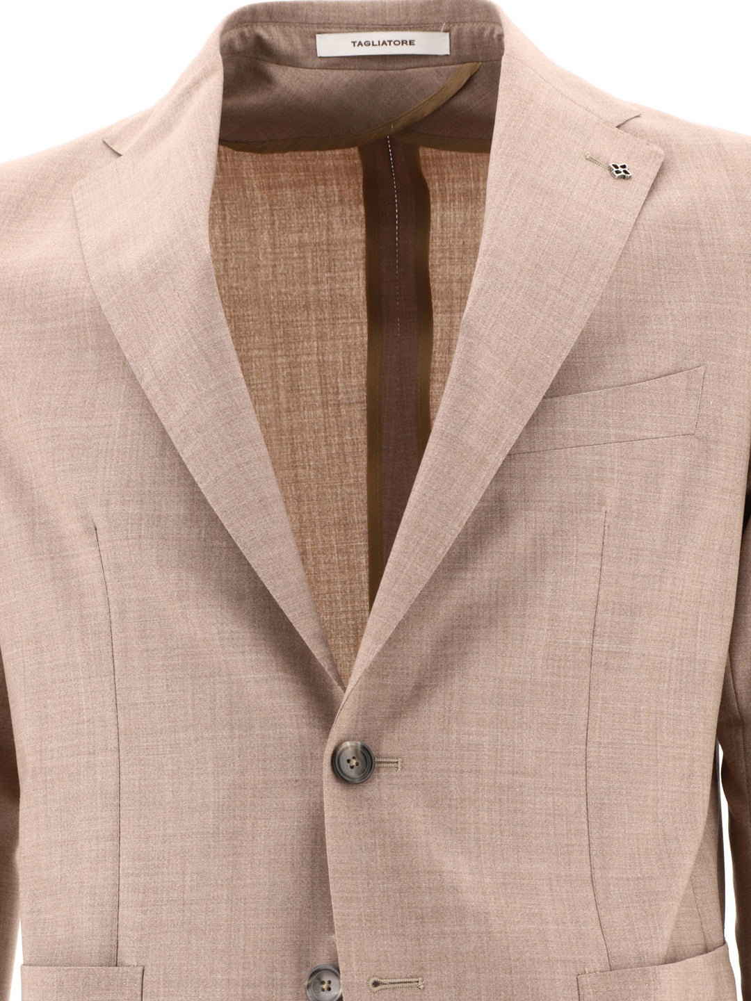 Single-Breasted Wool Suit Suits Beige