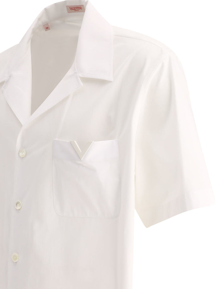 Bowling Shirt With Rubberised V Detail Shirts White