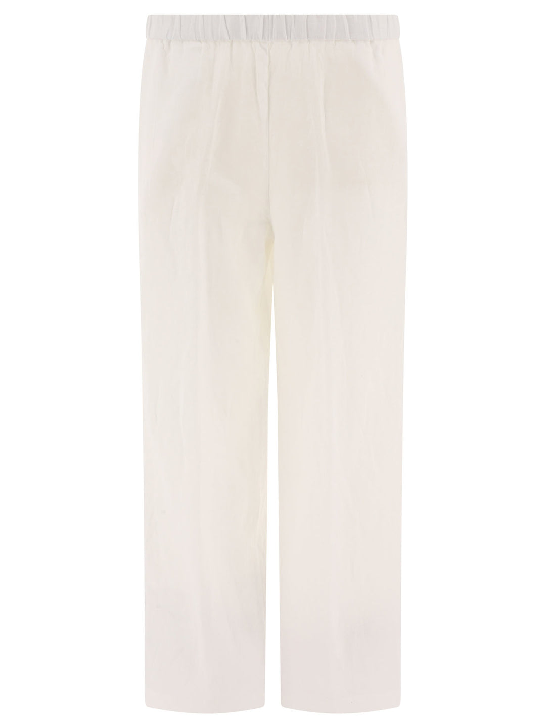 Wide Linen Trousers White