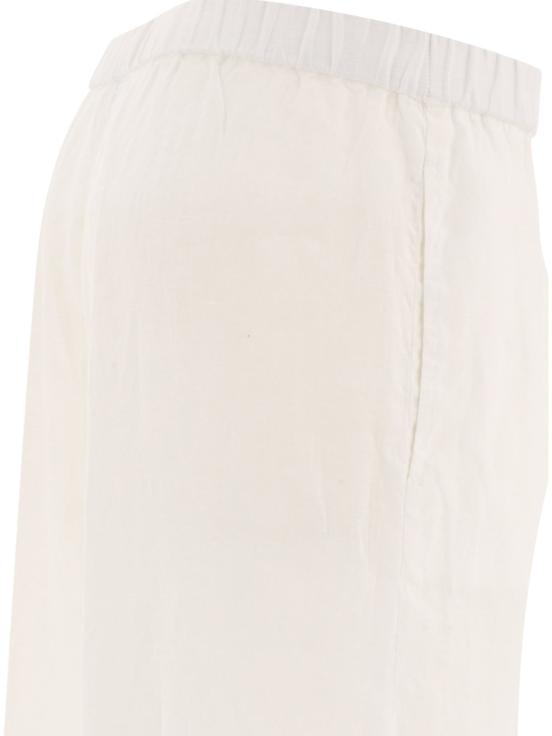 Wide Linen Trousers White