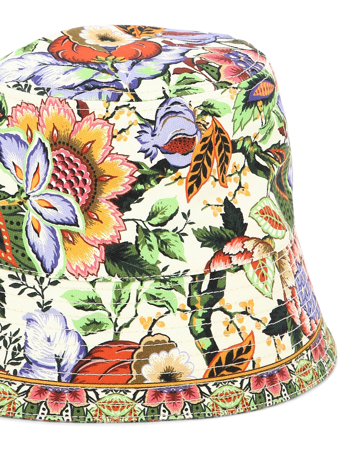 Bouquet-Print Bucket Hat Hats White