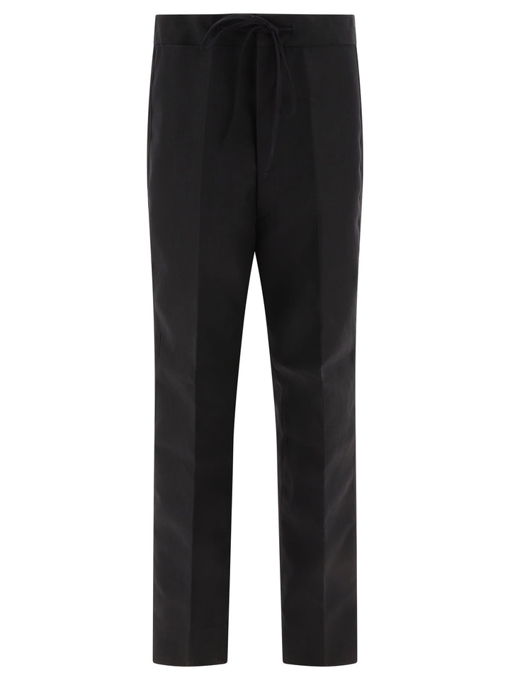 Waist Tie Trousers Black