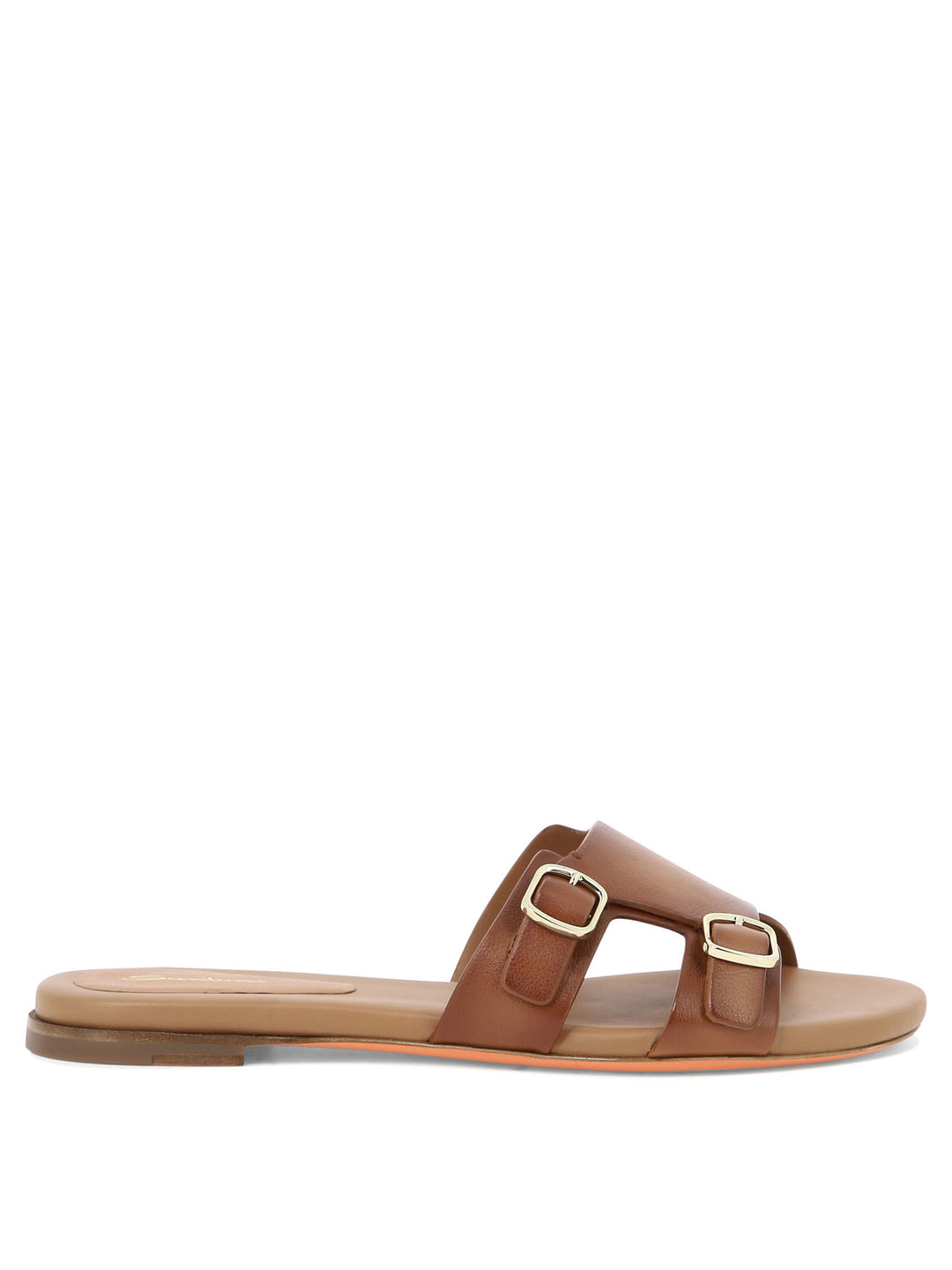 Double Buckle Sandals Brown