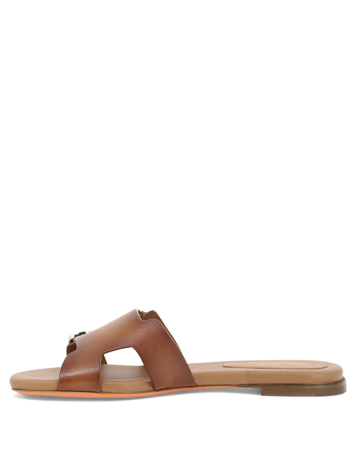 Double Buckle Sandals Brown