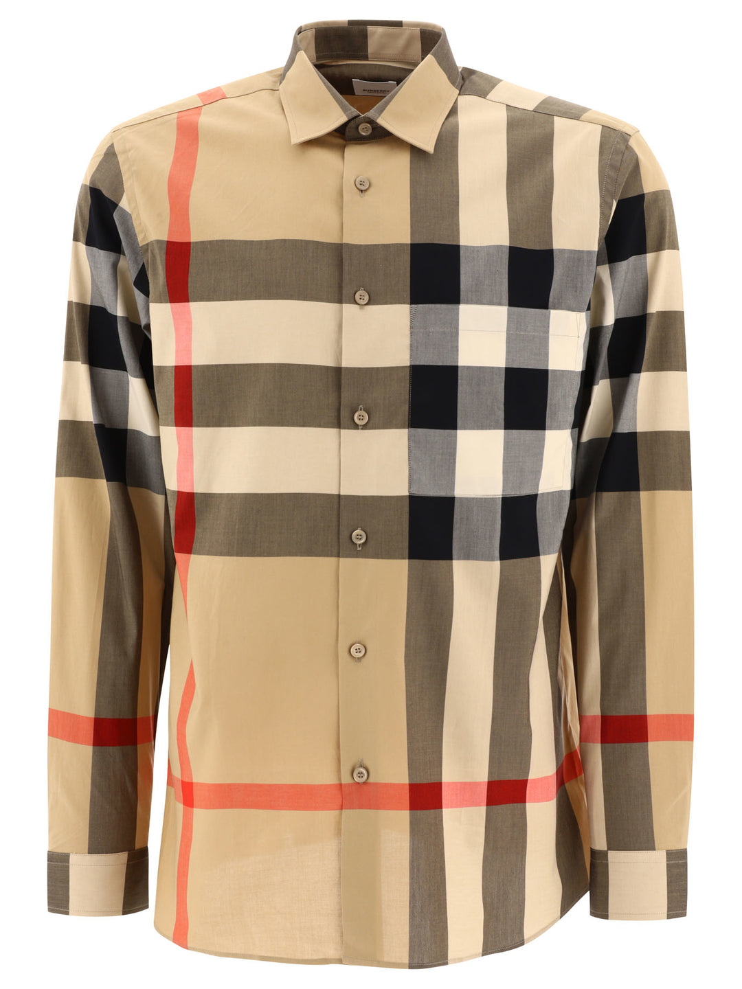 Check Cotton Shirt Shirts Beige