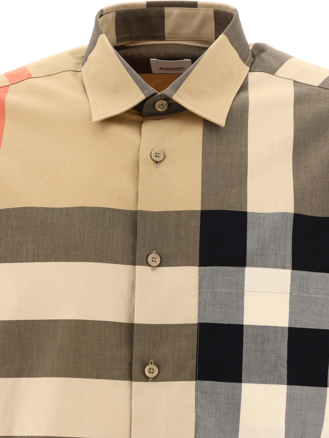 Check Cotton Shirt Shirts Beige